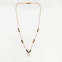 Urthn  Classic Gold-Plated Mangalsutra with Sparkling Crystal Charms (Set of 3)
