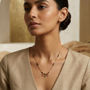 Urthn  Classic Gold-Plated Mangalsutra with Sparkling Crystal Charms (Set of 3)