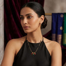 Urthn  Classic Gold-Plated Mangalsutra with Sparkling Crystal Charms (Set of 3)