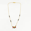 Urthn  Classic Gold-Plated Mangalsutra with Sparkling Crystal Charms (Set of 3)