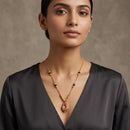 Urthn  Classic Gold-Plated Mangalsutra with Sparkling Crystal Charms (Set of 3)
