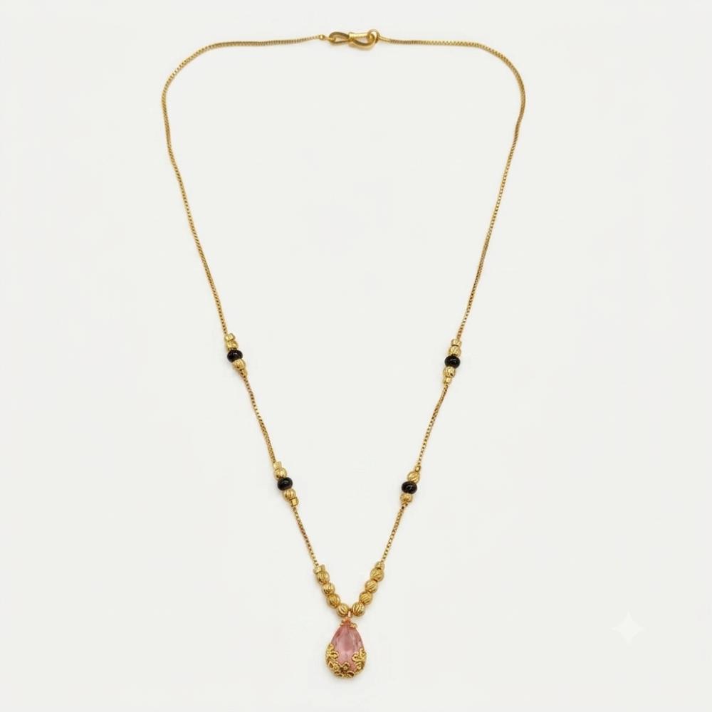 Urthn  Classic Gold-Plated Mangalsutra with Sparkling Crystal Charms (Set of 3)