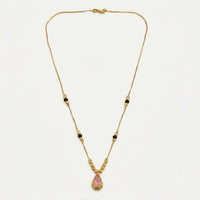 Urthn  Classic Gold-Plated Mangalsutra with Sparkling Crystal Charms (Set of 3)