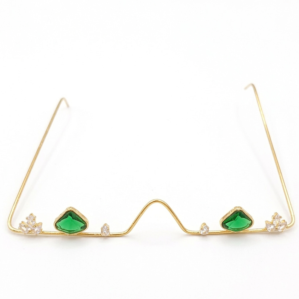 Urthn Pota Stone Luxury Inspired Facelets Jewellery Bridal Face Frame (Assorted Color) (Pack Of 3)
