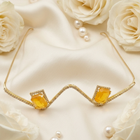 Urthn Austrian Stone Luxury Inspired Facelets Jewellery Bridal Face Frame (Assorted Color) (Pack Of 3)