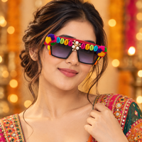 Urthn Navratri Special Handmade Sunglasses for Women & Girls Stylish Garba Night Accessory (pack of 6)