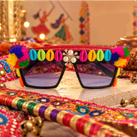 Urthn Navratri Special Handmade Sunglasses for Women & Girls Stylish Garba Night Accessory (pack of 6)