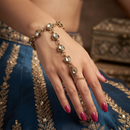 Darshana Jewels Gold Plated Kundan Stone Hath Panja Traditional Hand Jewellery  for Women 