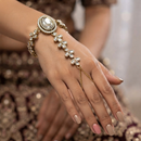 Darshana Jewels Gold Plated Kundan Stone Hath Panja Traditional Hand Jewellery  for Women 