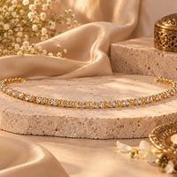 Urthn Elegant Austrian Stone Gold Plated Designer Kamarbandh | Ethnic Waist Chain for Women