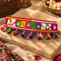 Urthn Traditional Navratri Mirror Work & Colorful Tassel Embellished Assorted Design Kamarband Waist Belt for Women(Pack Of 3)