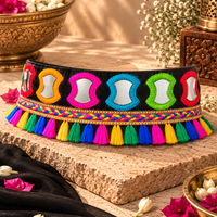 Urthn Traditional Navratri Mirror Work & Colorful Tassel Embellished Kamarband Waist Belt for Women