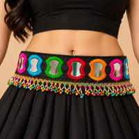 Urthn Traditional Navratri Mirror Work & Colorful Tassel Embellished Assorted Design  Kamarband Waist Belt for Women(Pack Of 3)