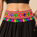 Urthn Traditional Navratri Mirror Work & Colorful Tassel Embellished Assorted Design Kamarband Waist Belt for Women(Pack Of 3)