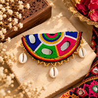 Urthn Garba Special Colourful Mirror & Shell Hair Clip for Women(Assorted Design)