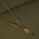 Mahavir Stylish Austrian Stone Pearl And Black Beads Mangalsutra