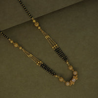 Mahavir Stylish Austrian Stone Pearl And Black Beads Mangalsutra