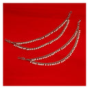Saloni Fashion Jewellery Dazzling 2 String White Pearl Gold Plated Set Of 2 Brass Ear-Chain (Kaanchain) For Women and Girls