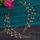 Saloni Fashion Jewellery Marvellous 3 String Long Chain Gold Plated Combo Set of 2 Pearl Ear-Chain(Kaanchain) For Women