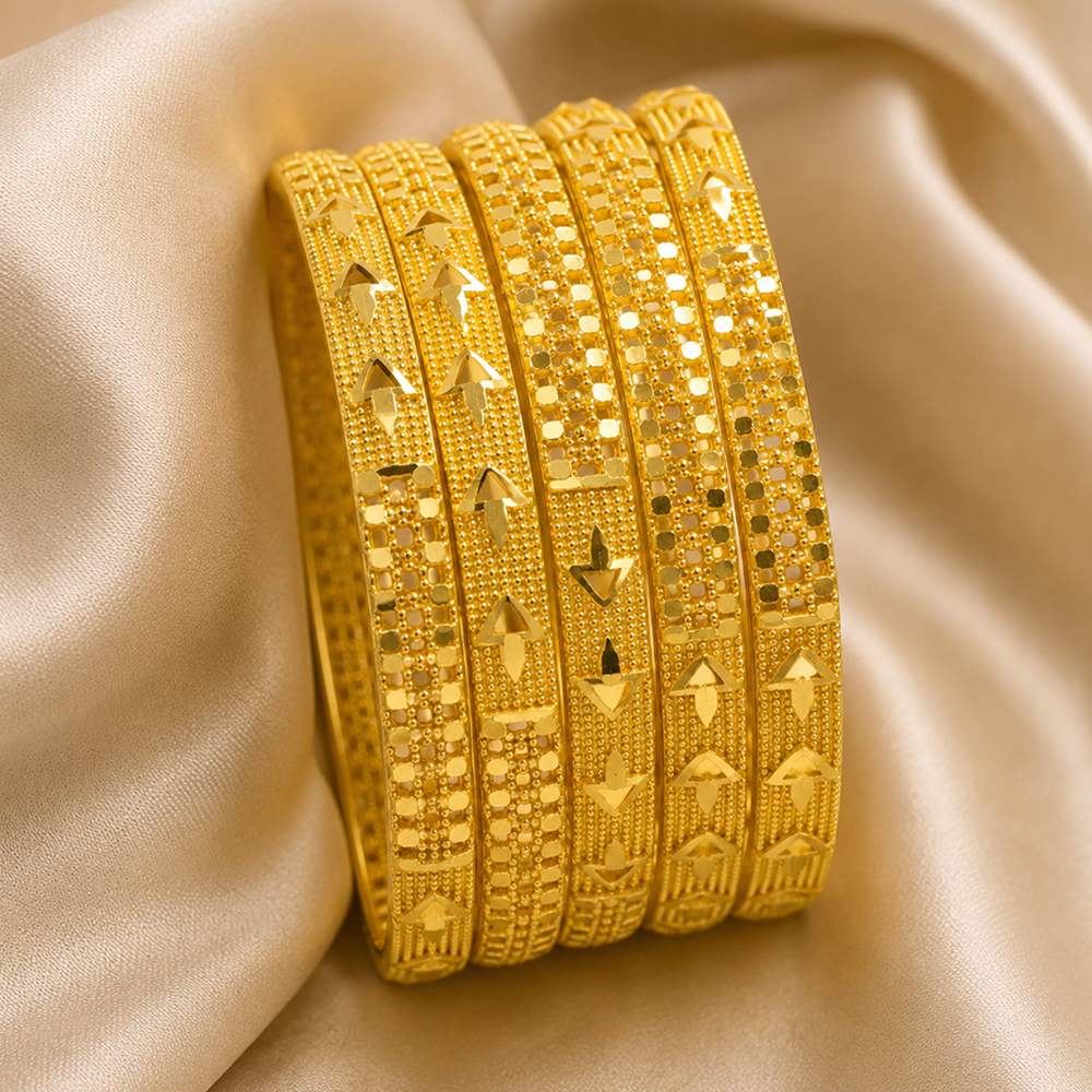 Mahavir Dye Gold Plated Designer Bangles Set