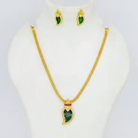 Mahavir Gold Plated Pota Stone Necklace Set