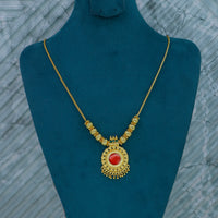Mahavir Gold Plated Austrian Stone And Pota Pearl Necklace