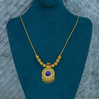 Mahavir Gold Plated Austrian Stone And Pota Pearl Necklace