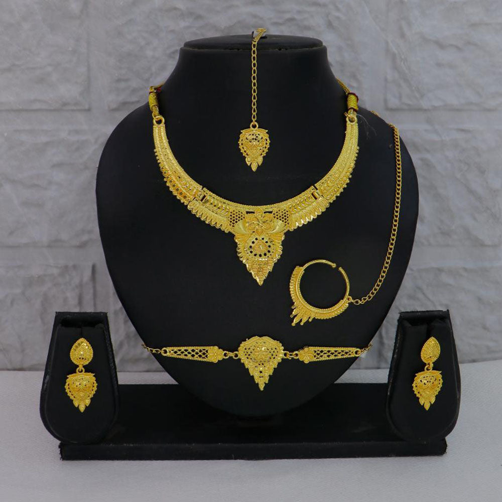 Mahavir Traditional Gold Forming Look Combo Set 