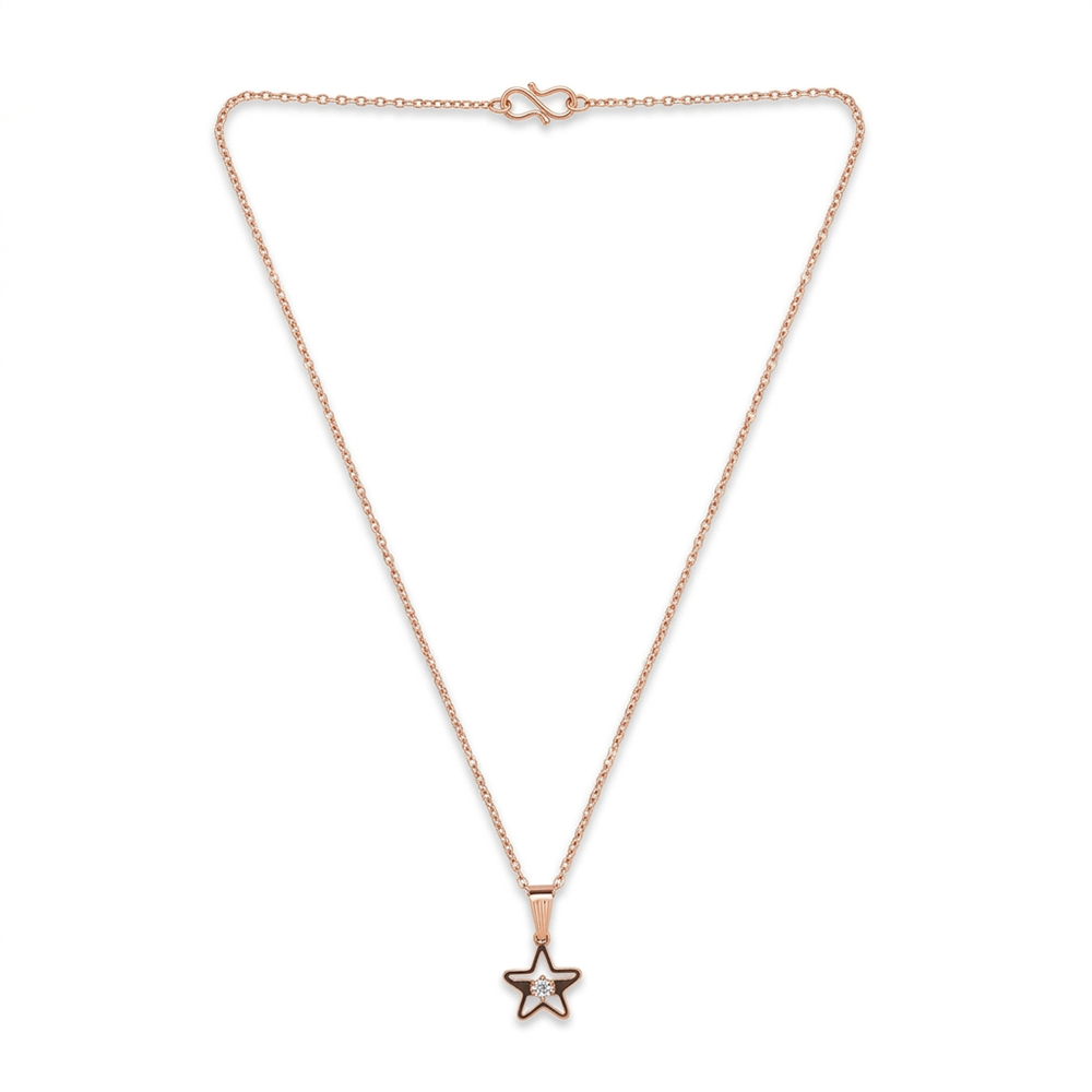Urthn Trendy Star shape Rose Gold-Plated Chain Pendant(Pack of 12)