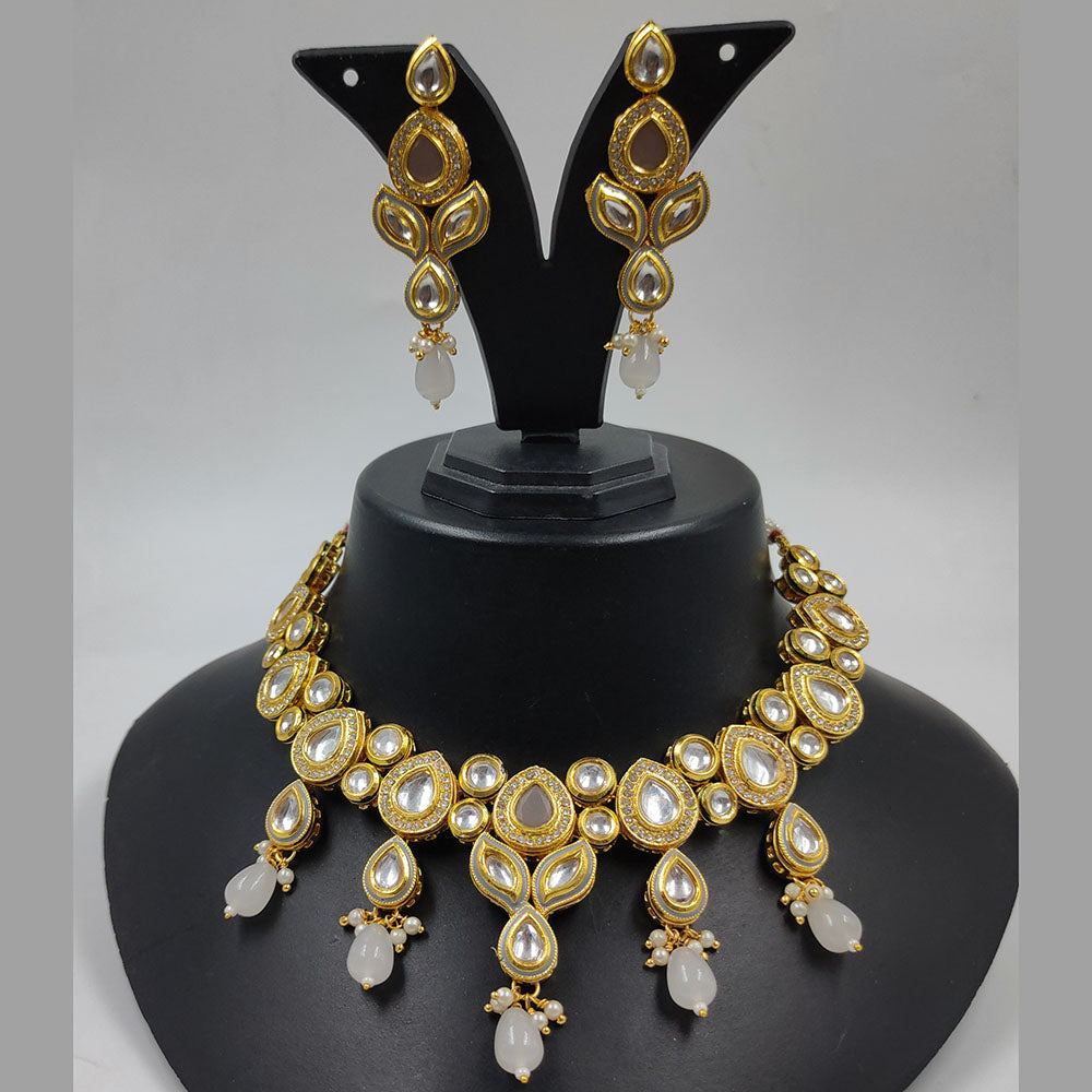 Knigght angel  Gold Plated Kundan Necklace Set
