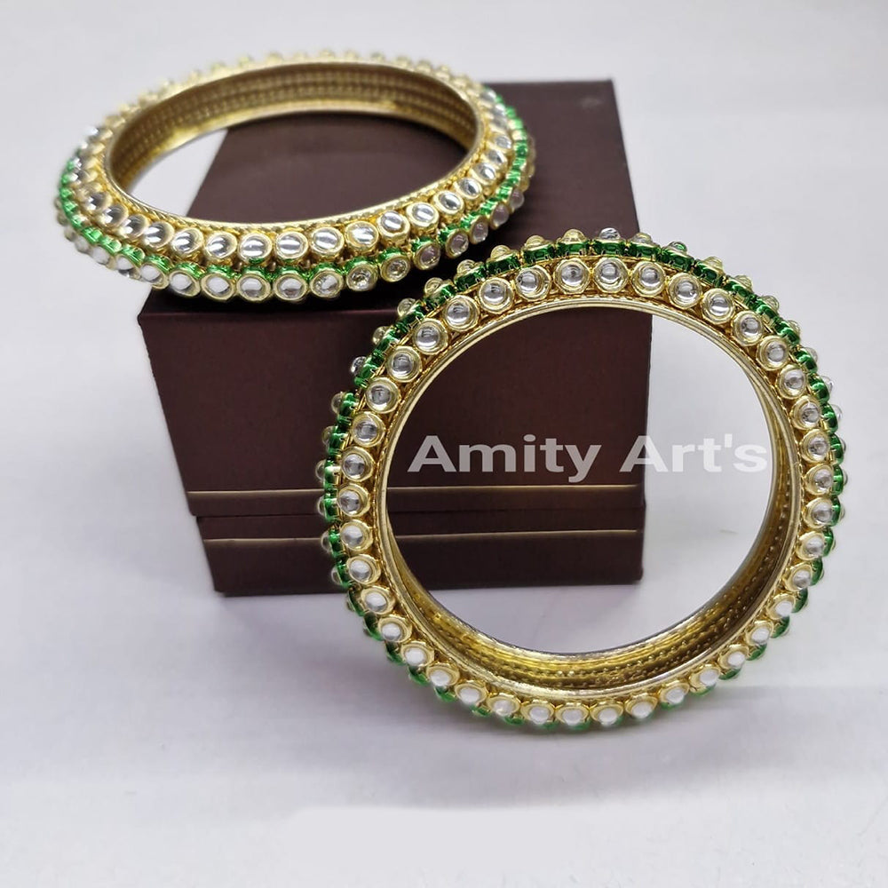 Amity Arts Designer Kundan Stone Bangles Set 
