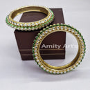 Amity Arts Designer Kundan Stone Bangles Set 