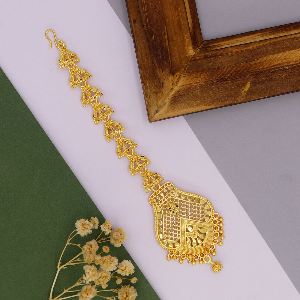 Mahavir Dye Gold Plated Maangtikka