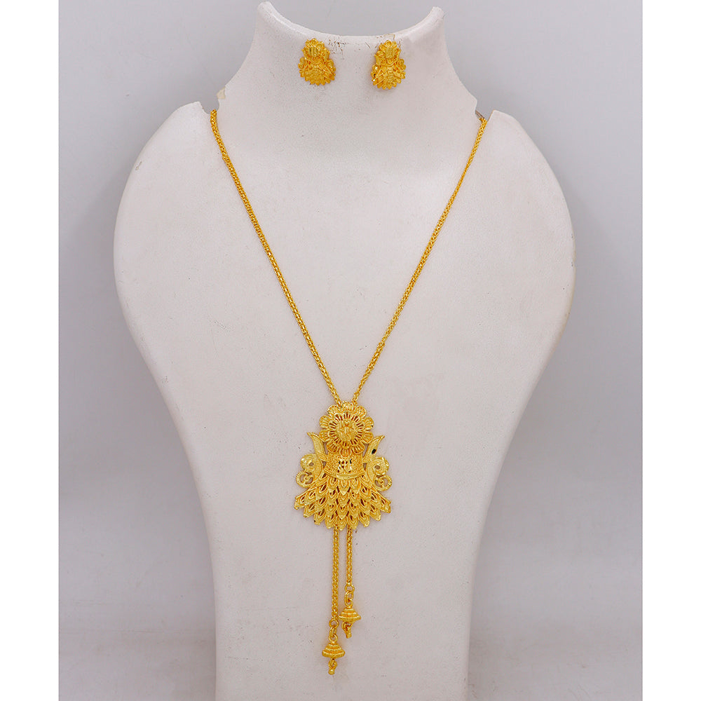 Mahavir Traditional Gold Forming Necklace Set 