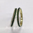 Amity Arts Designer Kundan Stone And Pearl Bangles Set 