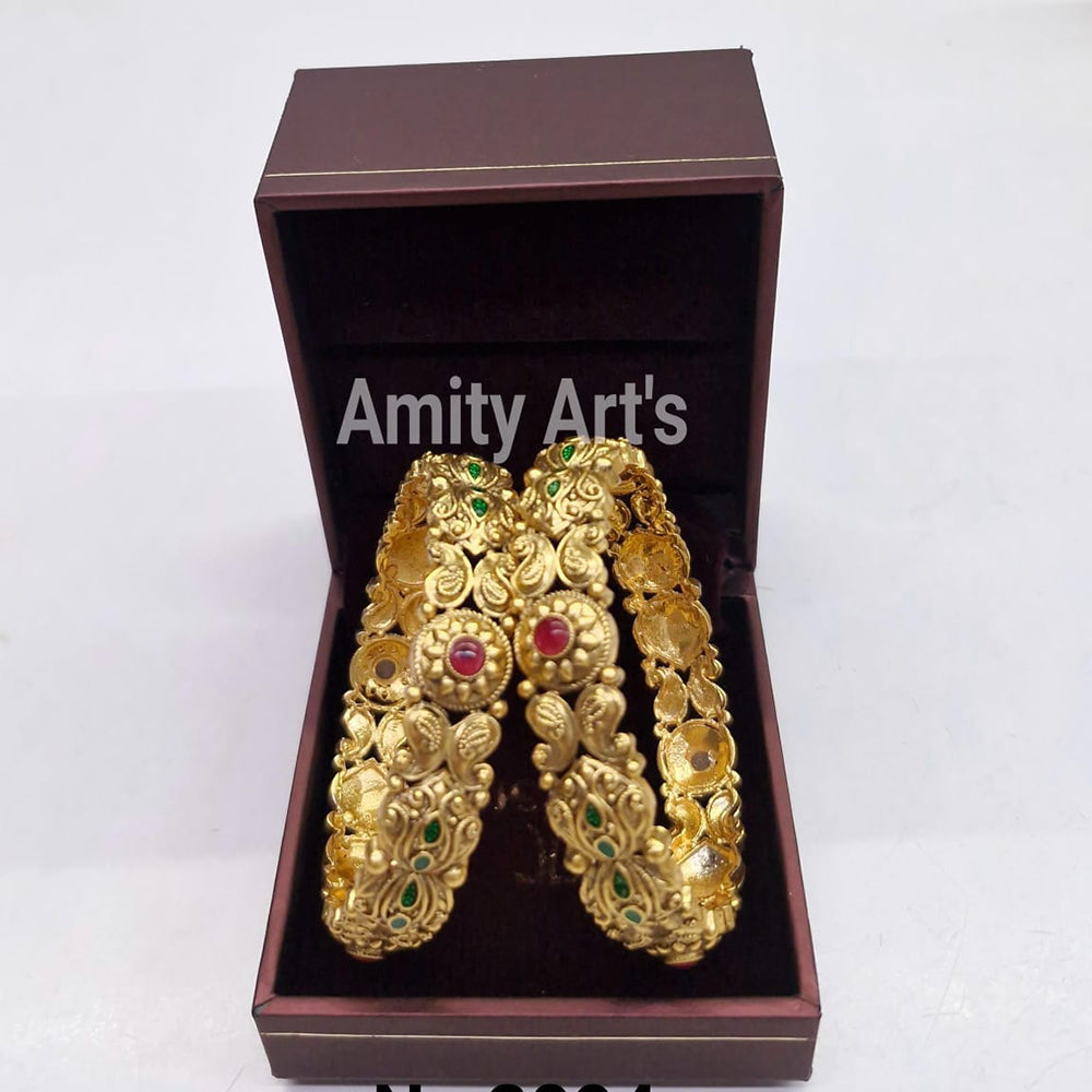 Amity Arts Gorgeous Pota Stone Designer Bangles Set for Women  
