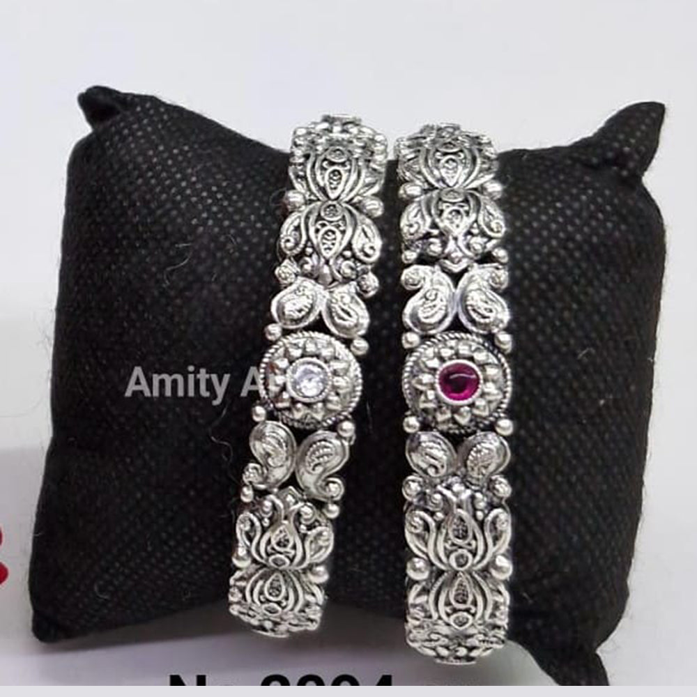 Amity Arts Oxidised Pota Stone Designer Bangles Set for Women