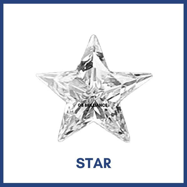 Golay Buchel Star Shape Cubic Zirconia Stone (3mm to 6mm)