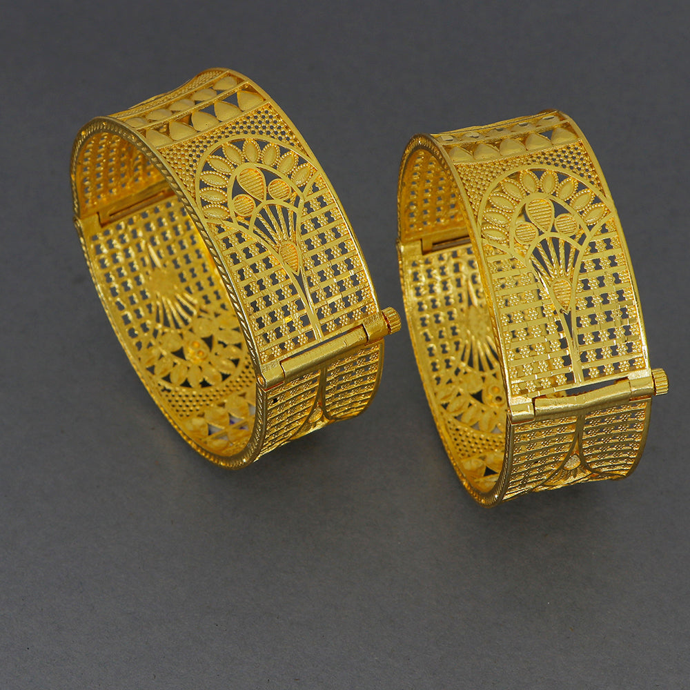 Mahavir Dye Gold Plated Designer Openable Bangles Set  (Pack of 12)
