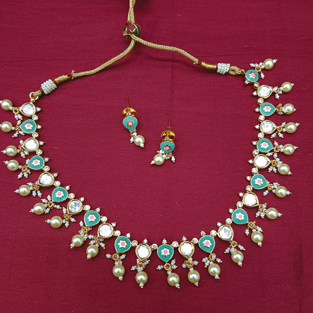 Arham Designer Polki Kundan Necklace Set with Premium Glamorous Finish
