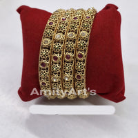 Amity Arts Gorgeous Pota Stone Designer Bangles Set for Women  