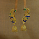 Mahavir DYE Gold Plated Premium Earcuff Meenakari Jhumki Earrings