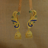 Mahavir DYE Gold Plated Premium Earcuff Meenakari Jhumki Earrings