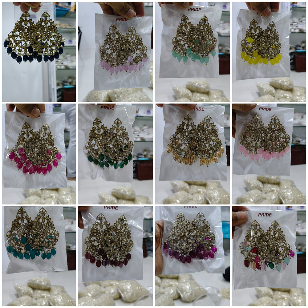 Pride Sparkling Crystal Pearl And Bead Drop Earrings