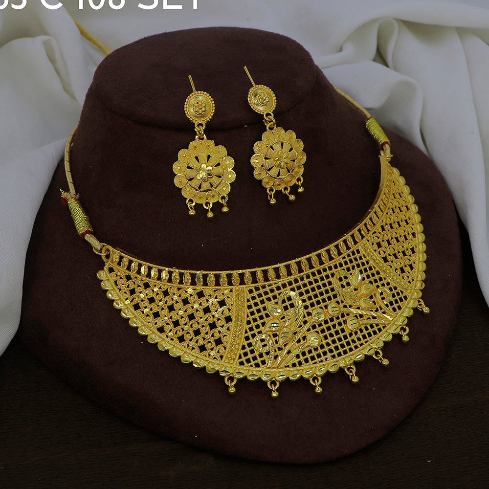 Mahavir DIY Gold Plated Choker Necklace Set 