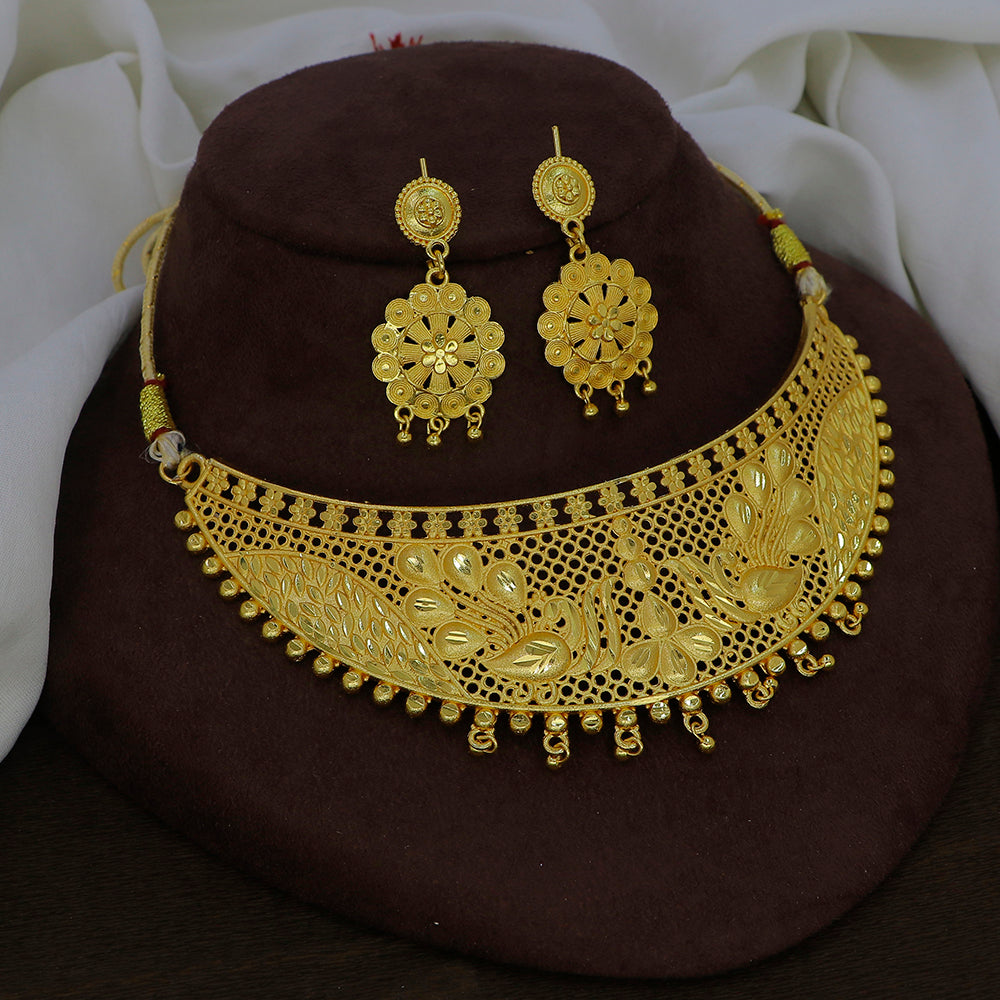 Mahavir DIY Gold Plated Choker Necklace Set 