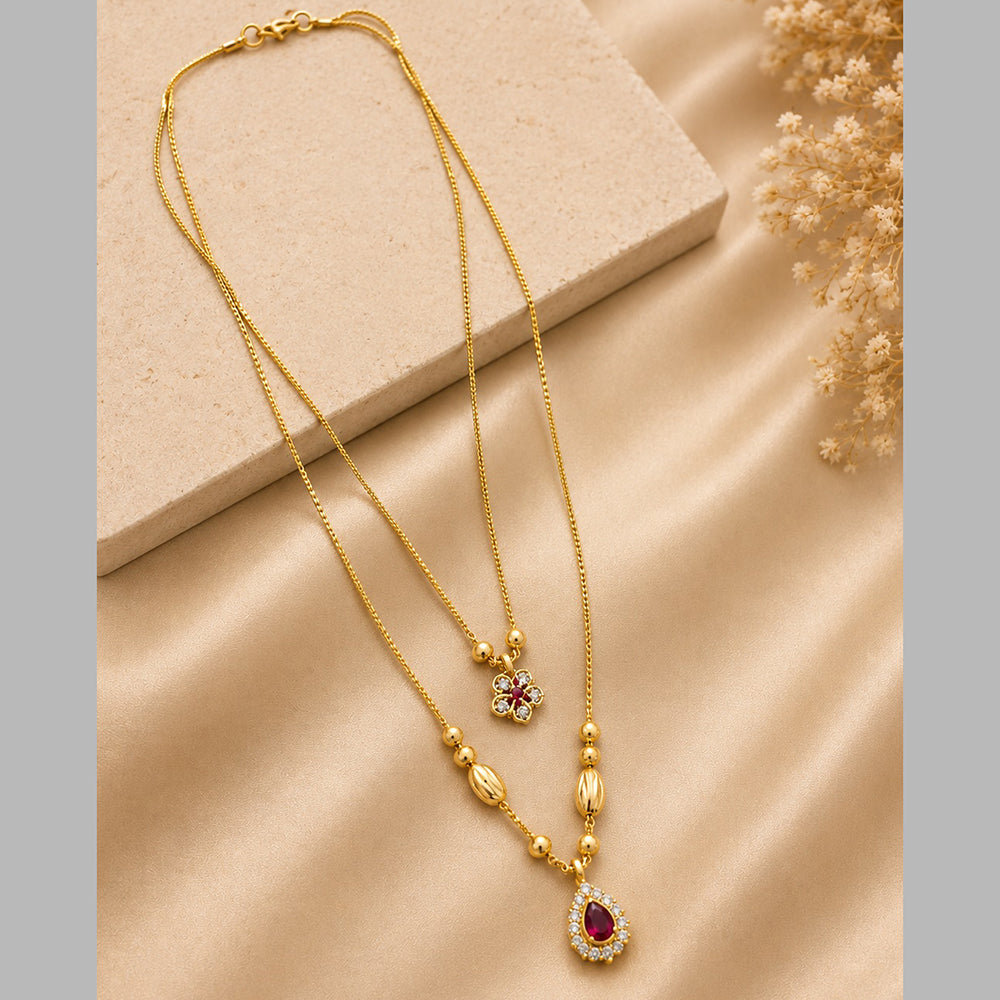 Mahavir Gold Plated Beautiful Austrian Stone Necklace