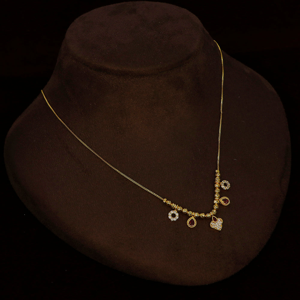 Mahavir Gold Plated Beautiful Austrian Stone Necklace