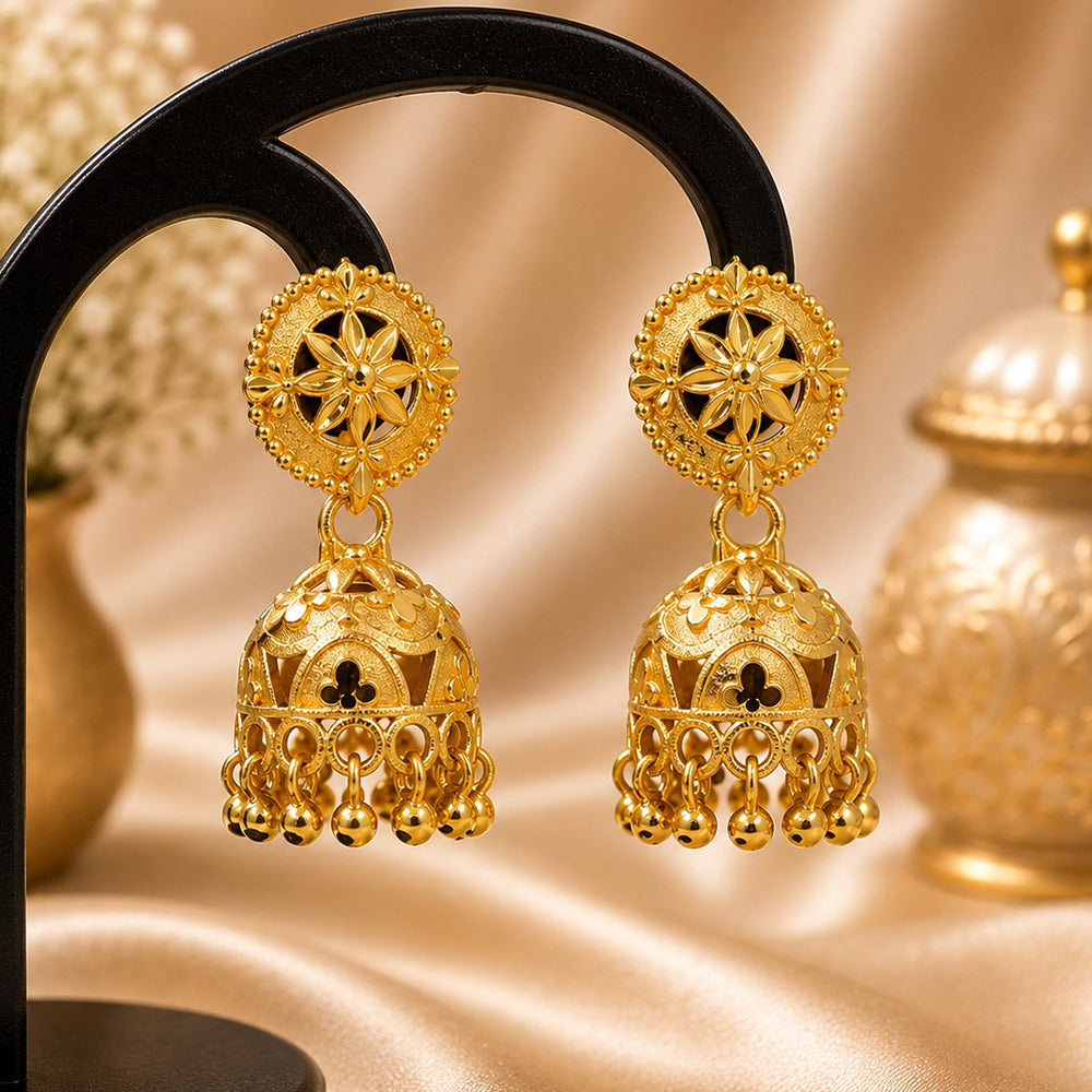 Mahavir DIY Gold Plated Traditional Jhumki Earrings