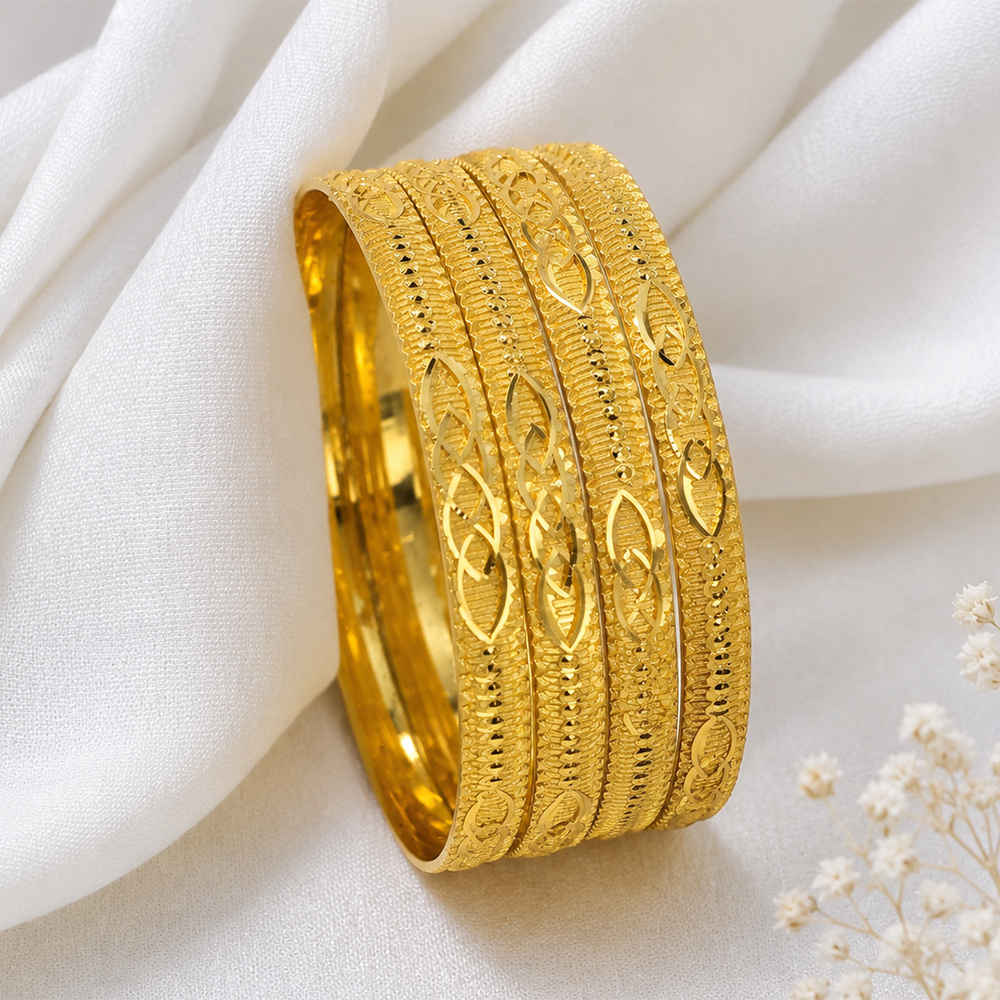 Mahavir Dye Gold Plated Designer Bangles Set